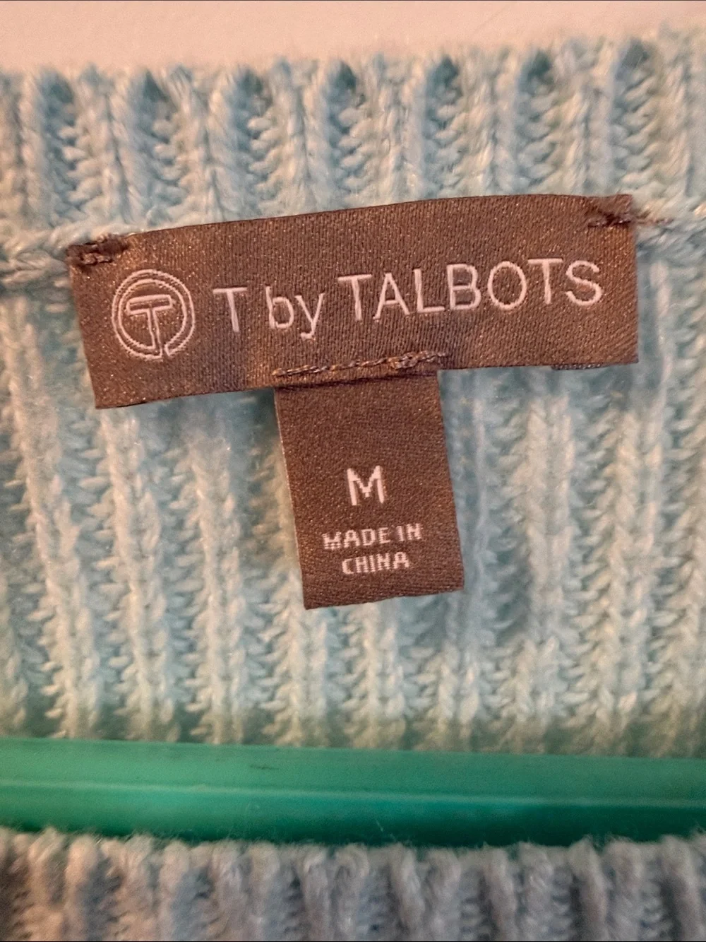 Talbots Light Aqua Ribbed Crewneck Sweater - Picture 2 of 5